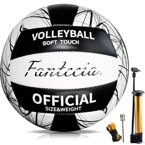 Image of Fantecia Volleyball Official Size 5 for Outdoor Game Play, Soft Beach Volleyballs for Youth Adults, Beginners Training Lite Volleyball