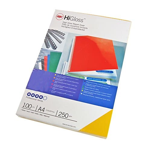 Image of GBC HiGloss Binding Covers 250 gsm A4 - Pack of 100, Black