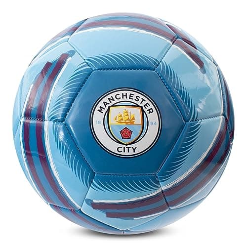 Image of Hy-Pro Officially Licensed Manchester City F.C. Cyclone Football – Man City Football Size 5, Training Match Ball for Garden and Outdoors – Collectible Fan Gift for Collecting, Training and Play