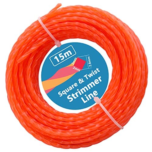 Image of Zeqeey Heavy Duty Square Twist Grass Strimmer Line Diameter 2.8mm - 3mm Length 15m Nylon Trimmer Cord String Wire Rope for Garden Electric Strimmer Grass Trimmer, E3015