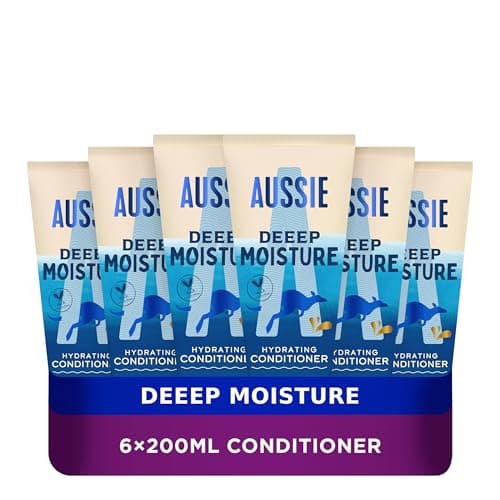 Image of Aussie Deeep Moisture Vegan Hair Conditioner - For Very Dry, Thick and Curly Hair - With Avocado Oil, Jojoba Oil and Macadamia Nut Oil, 6 units x 200 ml