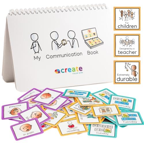 Image of Communication Book with 6 visual communication resources and 34 removable pecs cards visual symbols to support communication, routine and transition - Suitable for autism, adhd (Children)