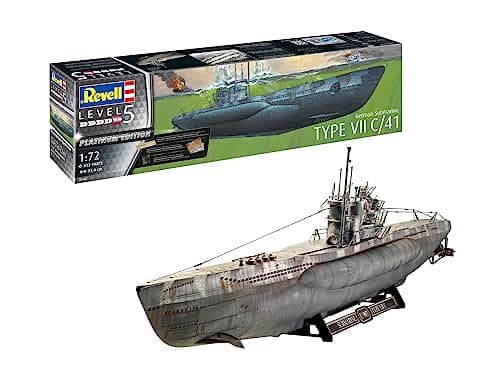 Image of Revell 05163 German Submarine Type VII C/41 1:72 Scale Unbuilt/Unpainted Plastic Model Kit