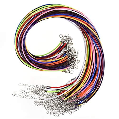 Image of TUPARKA 60 Pcs Necklace Cord 2mm Waxed Necklace Cord with Clasp Necklace String for DIY Bracelet Necklace Jewelry Making, 10 Colors