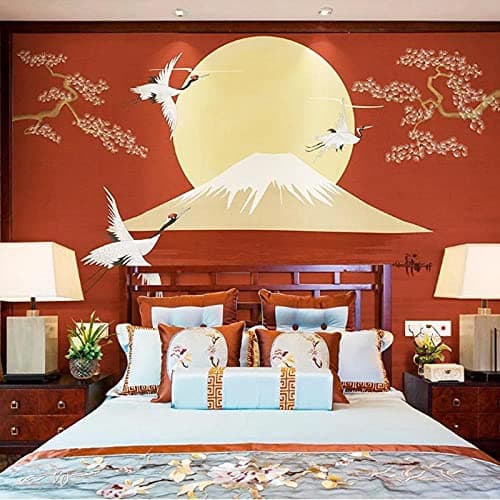 Image of Chinese Style Decoration Wallpaper Ancient Style Film and Television Wall Covering 3D Three-Dimensional Japanese Mural Living Room Bedroom Background wall-140cmx100cm
