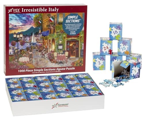 Image of Irresistible Italy Simple Sections™ Jigsaw Puzzle - 1000 Pieces - by Vermont Christmas Company - 24 Sections to Complete - Choose Your Difficulty Level