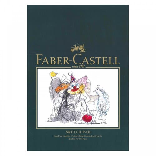 Image of Faber-Castell Art & Graphic Sketch Pad, A4, Acid Free Gummed Paper Pad, 160 GSM, 40 Sheets for Graphite, Pencil, Coloured and Watercolour Pencils, Charcoal, Pitt Pens, Arts, Craft, Home and School