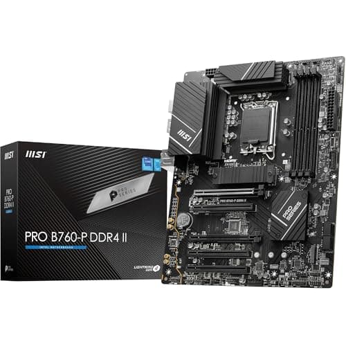 Image of MSI PRO B760-P DDR4 II Motherboard, ATX - Supports Intel 14th, 13th & 12th Gen Core Processors, LGA 1700 - DDR4 Memory Boost 5333+MHz/OC, PCIe 4.0 x16 Slots, M.2 Gen4 Slots, 2.5G LAN