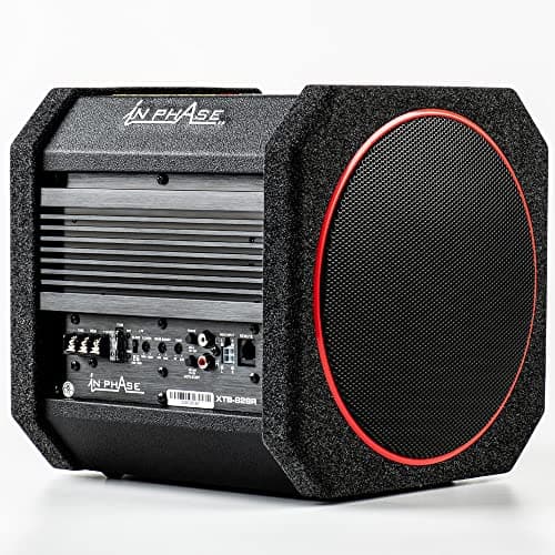 Image of In Phase Car Audio XTB-828R 8" 400W Active Subwoofer with Passive Radiator and Class D Amplifer , Black