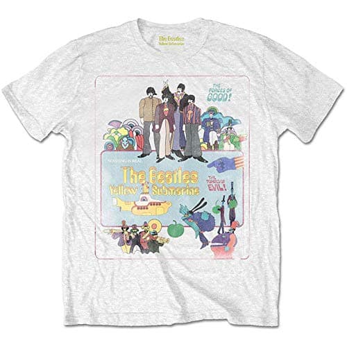 Image of The Beatles Unisex Adult Yellow Submarine Movie Poster T-Shirt (XL) (White)