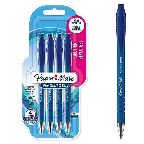 Image of PAPER MATE FlexGrip Gel Pens | Medium Point (0.7 mm) | Blue Ink | 4 Count