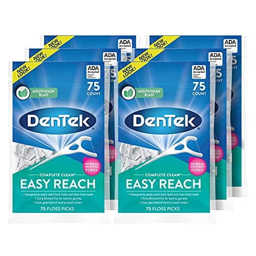 Image of DenTek Comfort Clean Sensitive Gums Floss Picks, 75 Count (pack of 6)