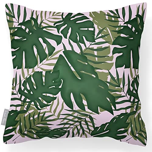 Image of Izabela Peters Outdoor Cushions Waterproof, 43 cm, Filled Outdoor Cushion, Palm - Blush Pink, Garden Furniture Cushions, Outdoor Seat Cushions, Garden Chair Cushions