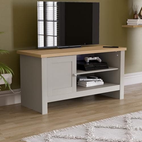 Image of Vida Designs Arlington TV Unit Cabinet Stand Sideboard Entertainment Living room (Grey, 1 Door)