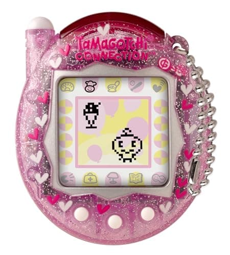 Image of TAMAGOTCHI Bandai Connection Digital Pet Pink Glitter Shell Virtual Pet Electronic Toy With Infra-Red Connection For Shared Fun | Kids Toys For Girls And Boys Are Great Japanese Gifts