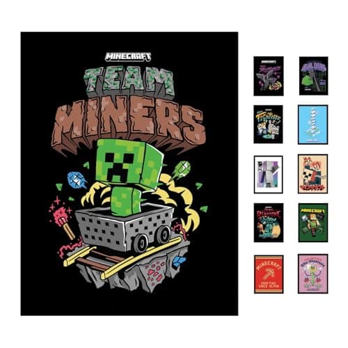 Image of Pyramid International Minecraft (Team Miners) Collector Print (Framed) 30cm x 40cm - A Stunning Artwork to Enhance Your Collection or Living Space, One Size