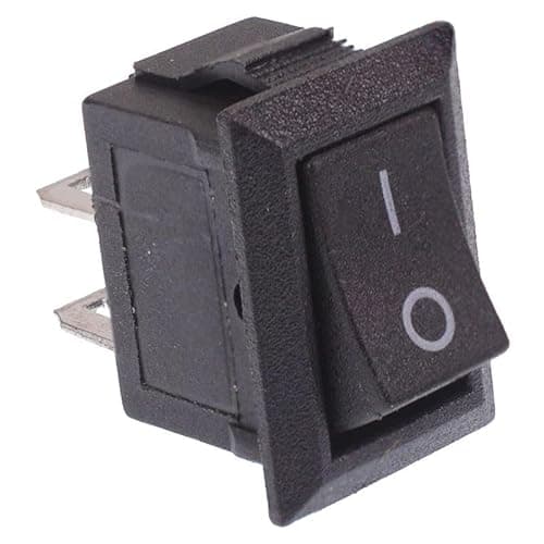 Image of Mini Rectangle On/Off Black Rocker Switch SPST