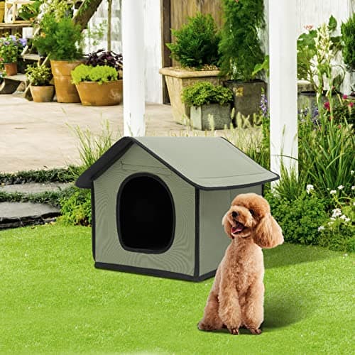 Image of Pet Outdoor Villa - Waterproof Cat House Outdoor & Rainproof Dog & Cat House, Outdoors Cat Shelter Collapsible & Foldable Pet Shelter