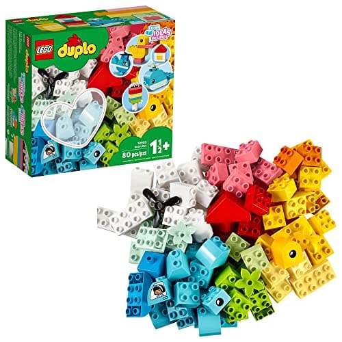 Image of LEGO DUPLO Classic Heart Box, First Bricks Building Toy, Educational Activity and Development Set, Early Learning Toys for Toddlers 1.5-3 Years Old, 10909