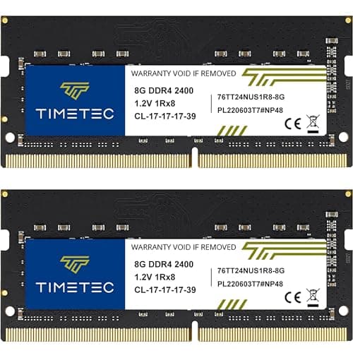 Image of Timetec 16GB KIT(2x8GB) DDR4 2400MHz PC4-19200 Non-ECC Unbuffered 1.2V CL17 1Rx8 Single Rank 260 Pin SODIMM Laptop Notebook PC Computer Memory RAM Module Upgrade (16GB KIT(2x8GB))