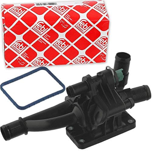 Image of febi bilstein 36173 Thermostat with housing, seal and temperature switch, pack of one