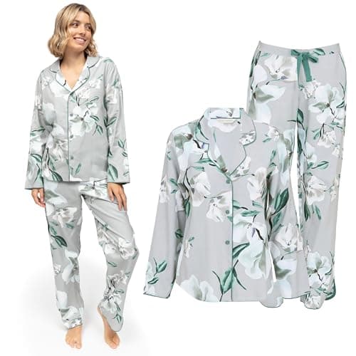 Image of Cyberjammies Kallie Womens Floral Print Pyjama Set | Soft Cotton Modal Ladies Pyjamas | Comfortable PJs for Women | Stylish Lounge Wear Sets | Size 22