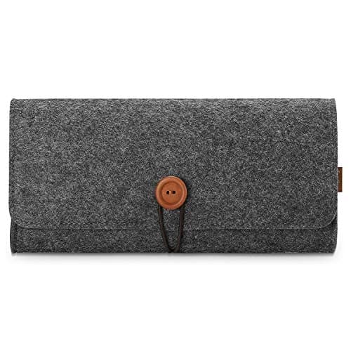 Image of ProCase Felt Carrying Case for Nintendo Switch Lite, Ultra Slim Portable Travel Carry Bag Professional Protective Pouch for Nintendo Switch Lite 2019, with 5 Game Cartridges Holders –Black