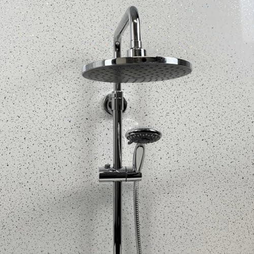Image of White Sparkle Shower Panels 1200m x 2400mm x 10mm Easy to Install PVC Made Wet Wall Panels