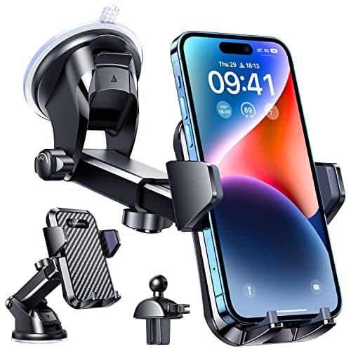 Image of VANMASS Car Phone Holder 2026 [85+ lbs Strong Suction & True Military-Grade] Rotatable Universal Mobile Phone Mount Dashboard Windscreen Vent Desk Automobile for iPhone 17-Pro Max 16 15 14 Samsung