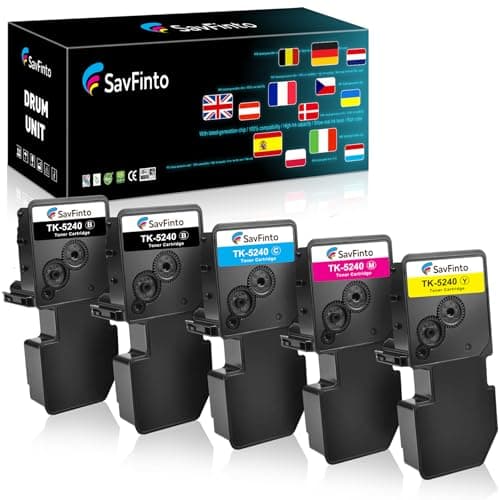 Image of SavFinto TK5240 Toner Cartridges Compatible for Kyocera ECOSYS M5526cdw Replacement for Kyocera TK-5240 TK 5240 for Ecosys M-5526cdw M-5526cdn P-5026cdw P-5026cdn