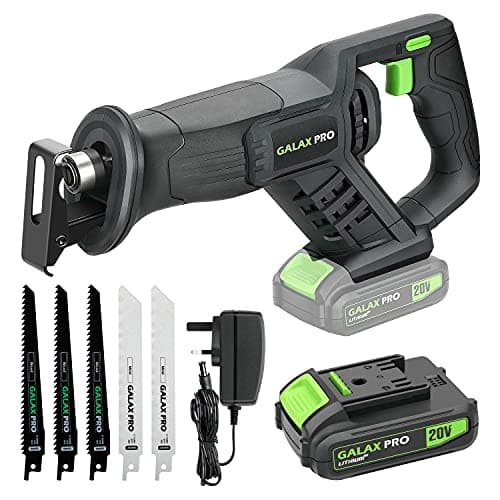 Image of GALAX PRO Reciprocating Saws 20V, Variable Speed 0-3000 SPM Cordless Reciprocating Saw, Tool-Free Blade Change, 5pcs Saw Blade, with 2.0Ah Batteries & Fast Charger