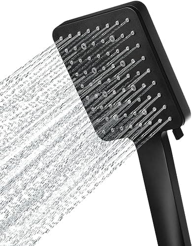 Image of Newentor Shower Head [TESTSIEGER], High Pressure Shower Heads with 6 Modes, Universal Water Saving Large Showerhead, Black