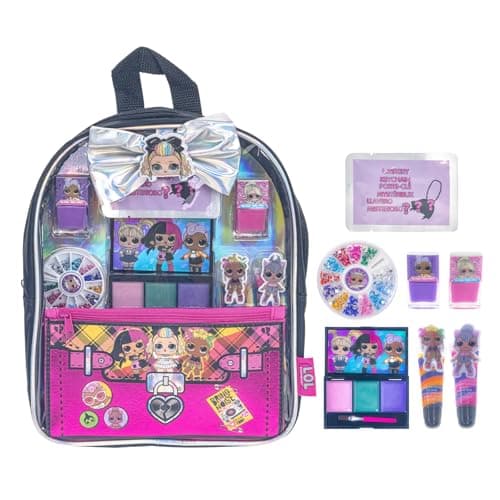 Image of Townley Girl L.O.L. Surprise! Makeup Filled Backpack Set, Including Lip Balm, Nail Polish, Nail File, Hair Bows, Perfect for Parties, Sleepovers and Makeovers