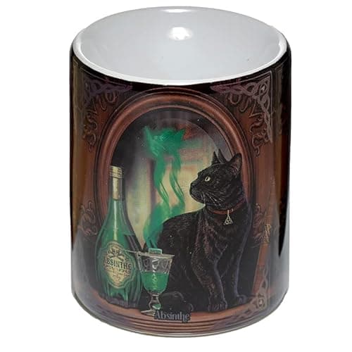 Image of HoitoDeals Ceramic Lisa Parker Oil Burner Absinthe Cat For Home, Office, Decor Novelty Ornament (1Pcs)