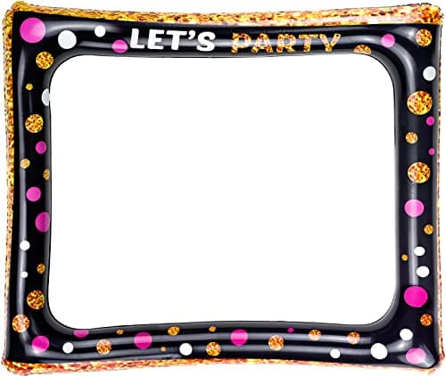 Image of Nerissa Inflatable Photo Booth frame Selfie Frame - Black Gold, PVC, Decorative Cutout for Wedding, Birthday Party Decorations Supplies