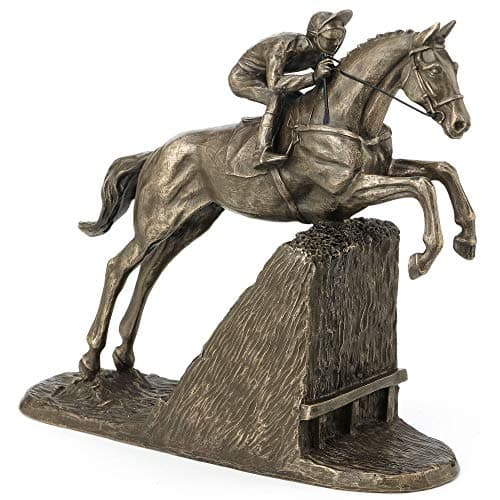 Image of Fiesta Studios Steeple Chaser by Harriet Glen Cold Cast Bronze Horse Sculpture H16.5cm