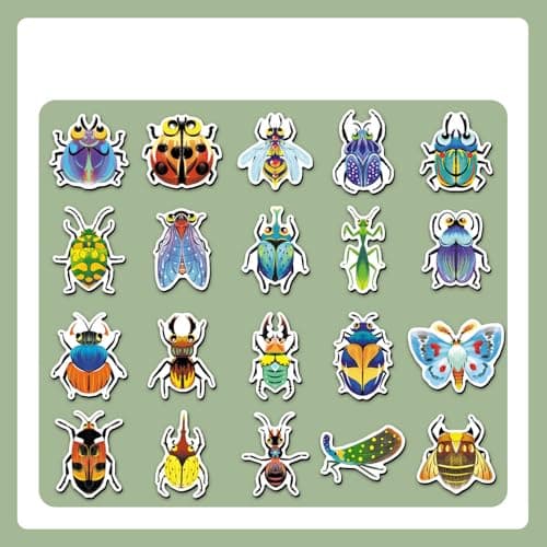Image of 20Pcs Insect Magnets Fridge Decor Stickers Colourful Bug Shaped Magnetic Decals For Kitchen Whiteboards Lockers Cabinets And Metal Surfaces Nature Lovers And Home Fans