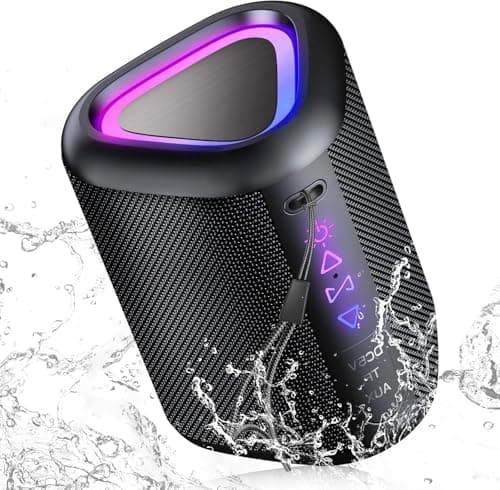 Image of aowoka Bluetooth Speaker, 2025 Portable Wireless Speakers With Led Light, Bluetooth 5.4, 24H Playtime, Enhanced Bass, IPX7 Waterproof, Outdoor Speaker for Travel, Sport, Party, Biking.