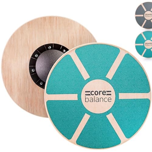 Image of Core Balance Wooden Balance Board Non Slip Core Trainer Rehabilitation Exercise 40cm (Teal)