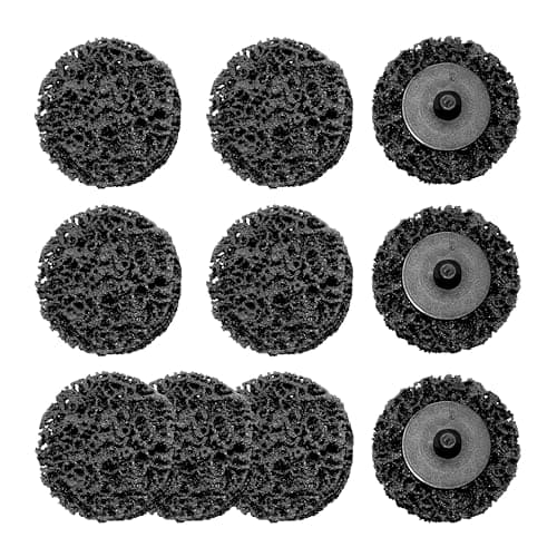 Image of Merryland Strip Disc 50mm Paint Rust for Die Grinder, 50 mm Black Removal Disc 10 Pieces, Strip Wheel Stripping Wheel Cleaning Disc INOX Stainless Steel Iron Universal 2inch, DGTA010C2
