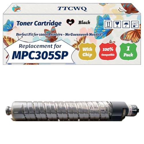 Image of TTCWQ Compatible for Ricoh MPC305SP Toner Cartridge Work for Ricoh Aficio MPC305SP Aficio MPC305SPF Printers, with Chip, High Yield 10000 Pages, High-Definition Printing (1 Pack Black)