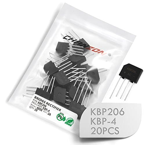 Image of (Pack of 20 Pieces) Chanzon KBP206 Bridge Rectifier Diode 2A 600V KBP-4 (SIP-4) Single Phase Full Wave 2 Amp 600 Volt Electronic Silicon Diodes