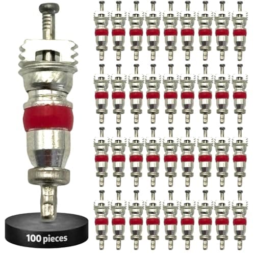Image of 315 Supplies Tyre Valve Core Pack of 100 – Universal Brass Schrader Valve Core Inserts – Replacement Tyre Valve Stem Cores for Cars, Vans, Bikes & Compressors