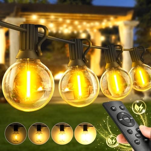 Image of Garden-Outdoor-Lights-Mains-Powered-String-Festoon-Light LED 100ft 30M Outside Lighting Waterproof Bulb Patio Gazebo Party Pergola Wedding Backyard Porch Yard Terrace Electric Festival G40 Connectable