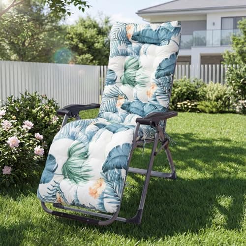 Image of AHSBND Sun Lounger Cushion Outdoor: High Back Replacement Soft Non Slip Seat Pads 170x53cm for Indoor Recliner Chair Patio Garden Porch Furniture Beach (Hawaii)
