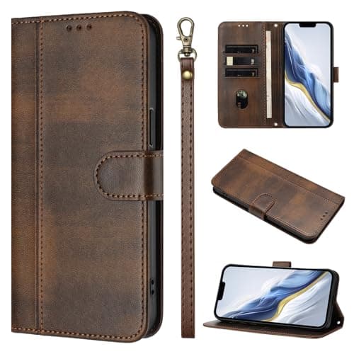 Image of Ymyhyuxi Leather Flip Cases for Samsung Galaxy A6 (2018) Case Business Cover Card Wallet Phone Bag Covers (Brown)