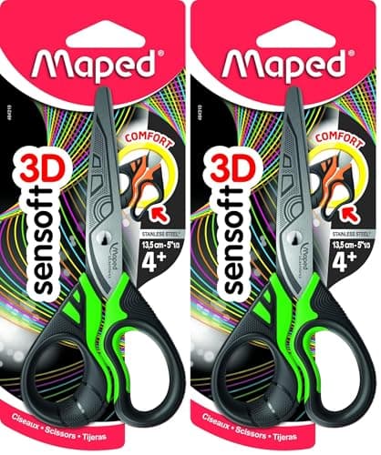 Image of Maped Sensoft Fluo Scissors 13.5cm (Assorted Colours) (Pack of 2)