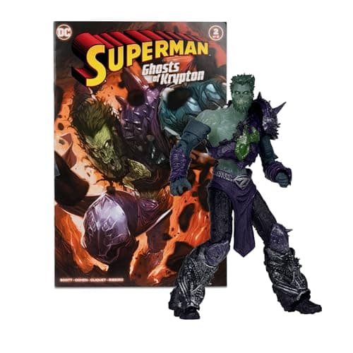 Image of DC Direct Superman Wave 5 Ghost of Zod 18 cm Action Figure (Gold Label) with Comic Book | Ghosts of Krypton Collectible