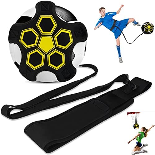 Image of Taeku Football Kick Trainer, Adjustable Soccer Training Aid Solo Practice Control Skills Waist Practice Belt for Volleyball Rugby Futsal Balls (5 Straps)