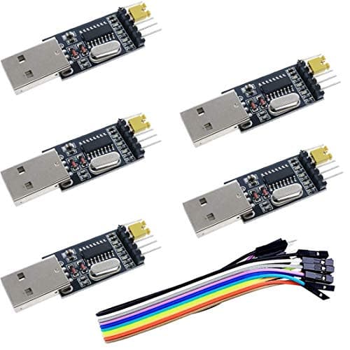 Image of Hailege 5pcs USB to Serial USB to TTL CH340 Download Module with STC Microcontroller Download Adapter with Dupont Wires